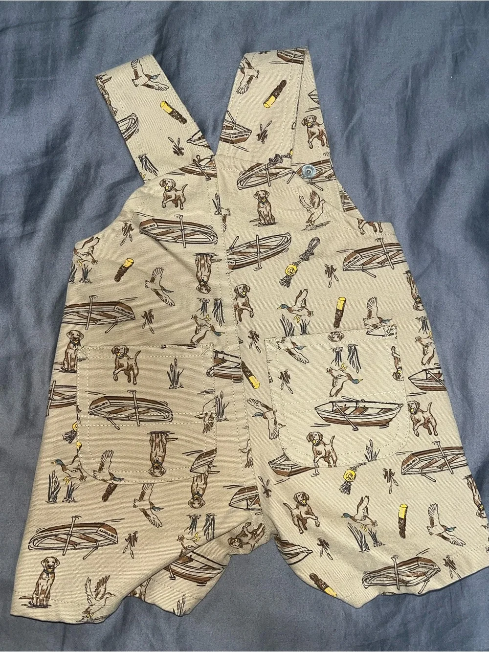 Carhartt CG8112 - Short-Sleeve Bodysuit and Canvas Dog Print Shortall Set